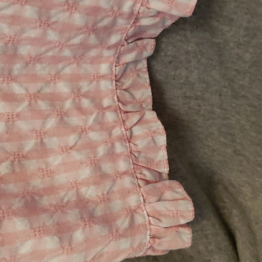 denim & company pink and white plaid shirt, women's L - Picture 3 of 6